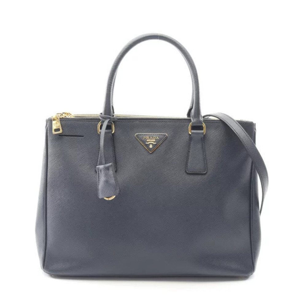 Prada SAFFIANO LUX Galleria Handbag Leather Navy Blue